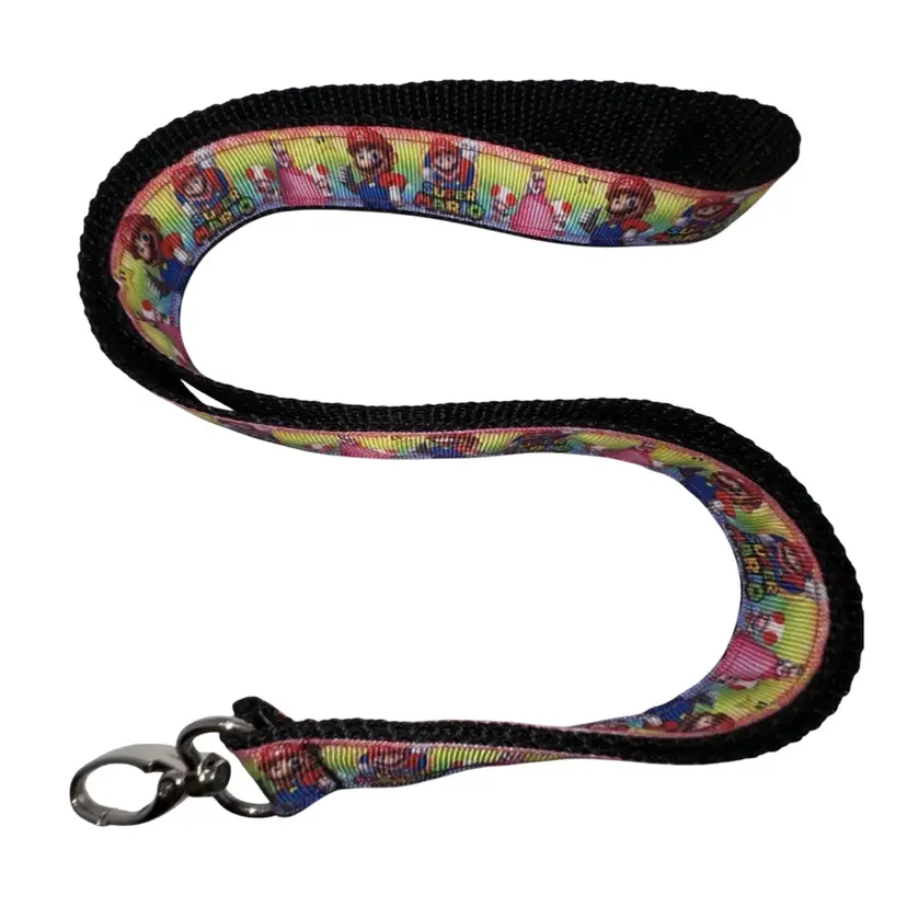 Keychain Lanyard Key Holder Super Mario Bros Luigi Peach NEW Handmade 19.5”