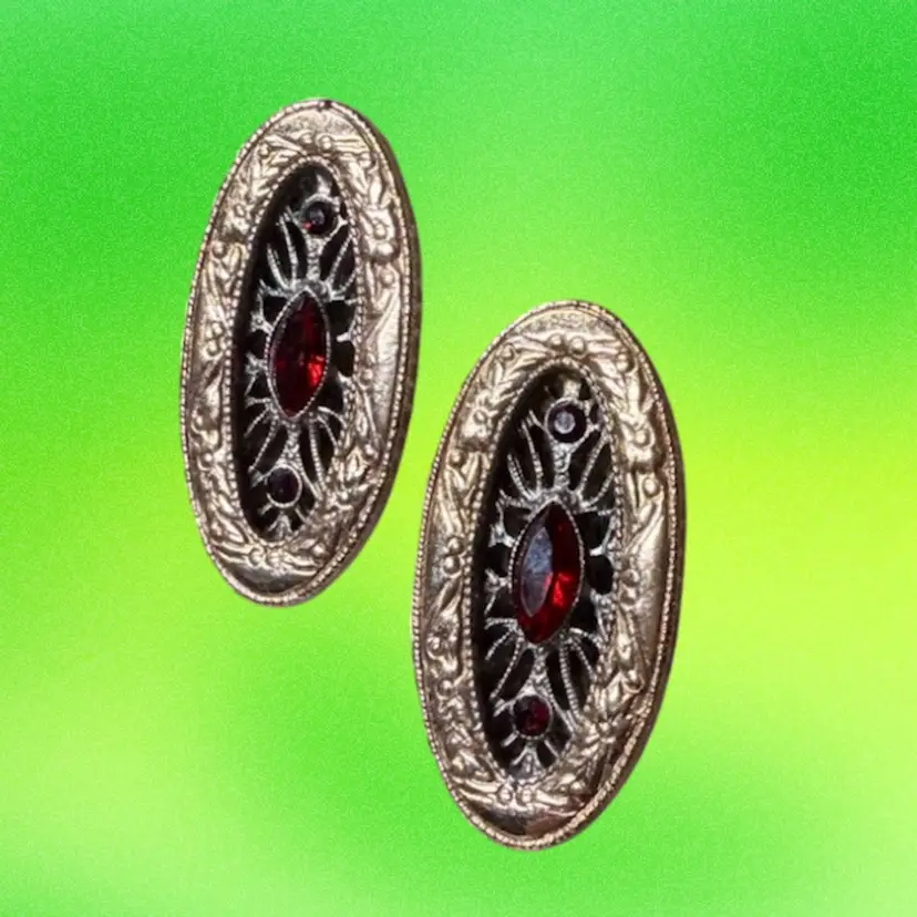 Filigree Oval Earrings - For Pierced Ears