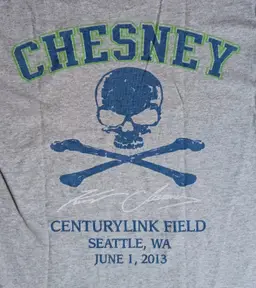 Kenny Chesney Seattle Seahawks Colors T-Shirt No Shoes country western concert