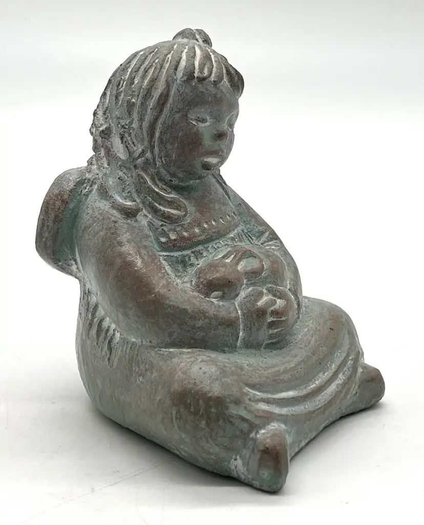 Vintage 1986 Isabel Bloom Angel Holding Rabbit Figurine