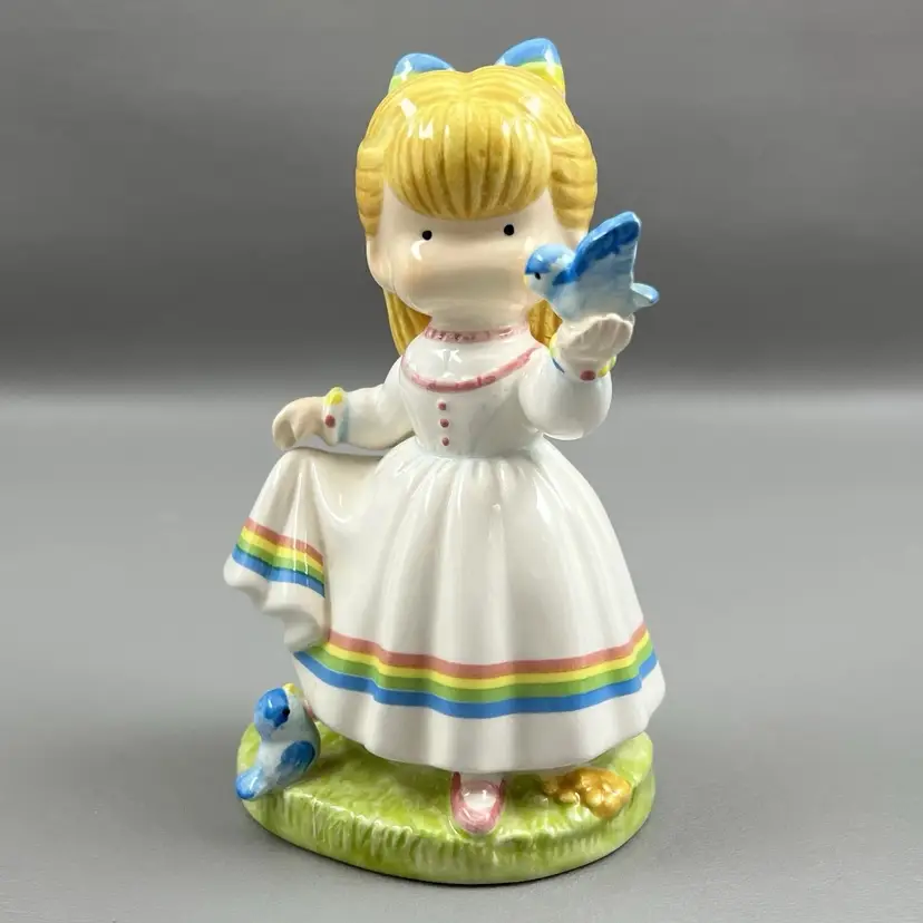 Vintage Joan Walsh Rainbow Girl 5.25" Figurine 1981 Japan Bluebird Made For Ebeling & Reuss Company