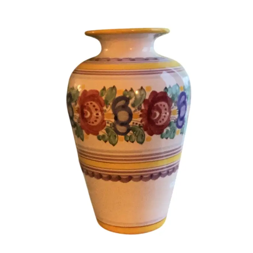 Beautiful Handpainted Modra Slovak Pottery Vase