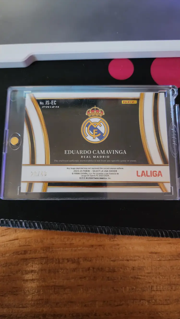 2023-24 Panini Select La Liga Eduardo Camavinga Jumbo Swatch Silver 29/49