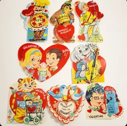 Vintage Valentines 3D Card Lot of 8 Cards
