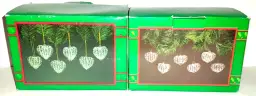 12 House Of Lloyd Christmas Around World SPUN GLASS HEART ORNAMENTS 2 Lot Boxed