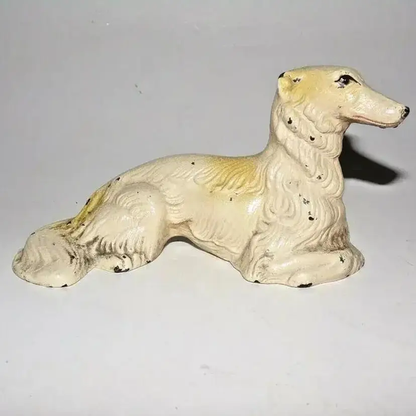 ANTIQUE HUBLEY SOLID CAST IRON BORZOI RUSSIA WOLFHOUND STATUE PAPERWEIGHT