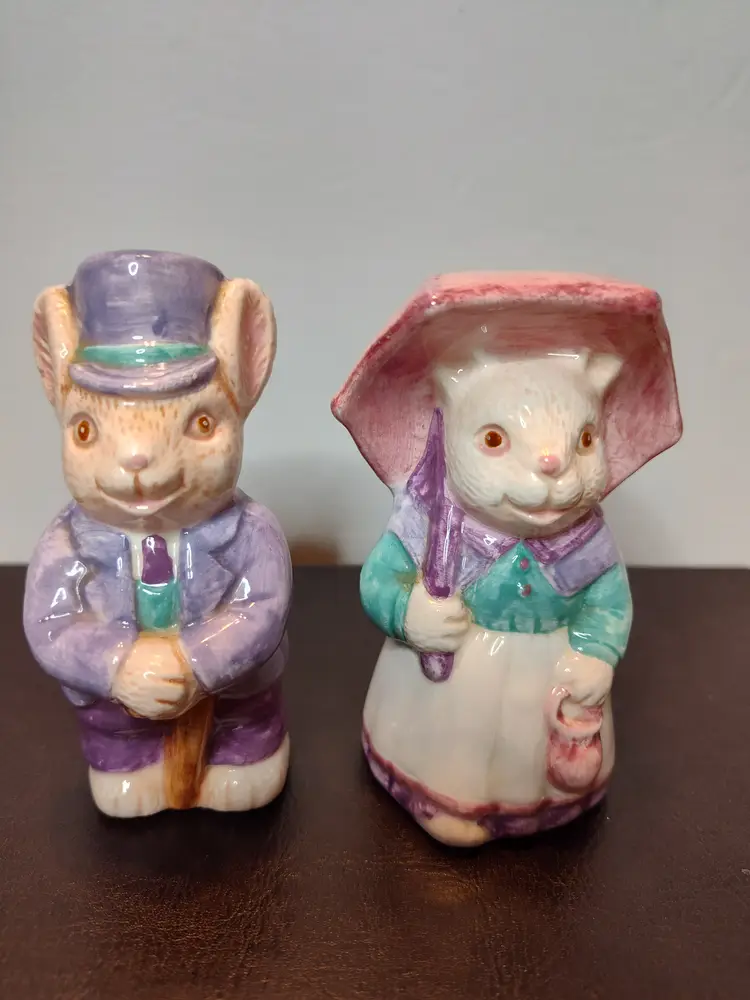 High Society Mr. & Mrs. Bunny Salt & Pepper Shakers