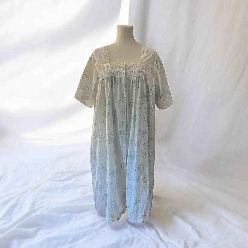 Vintage 1980s Floral Night Gown & Robe (NWT) Set by Carriage Court for Sears. Size 1X. Granny Core, Boho, Maxi, Cottage Core