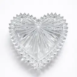 Gorham Crystal Glass Heart Shaped Trinket or Jewelry Box with Lid West Germany