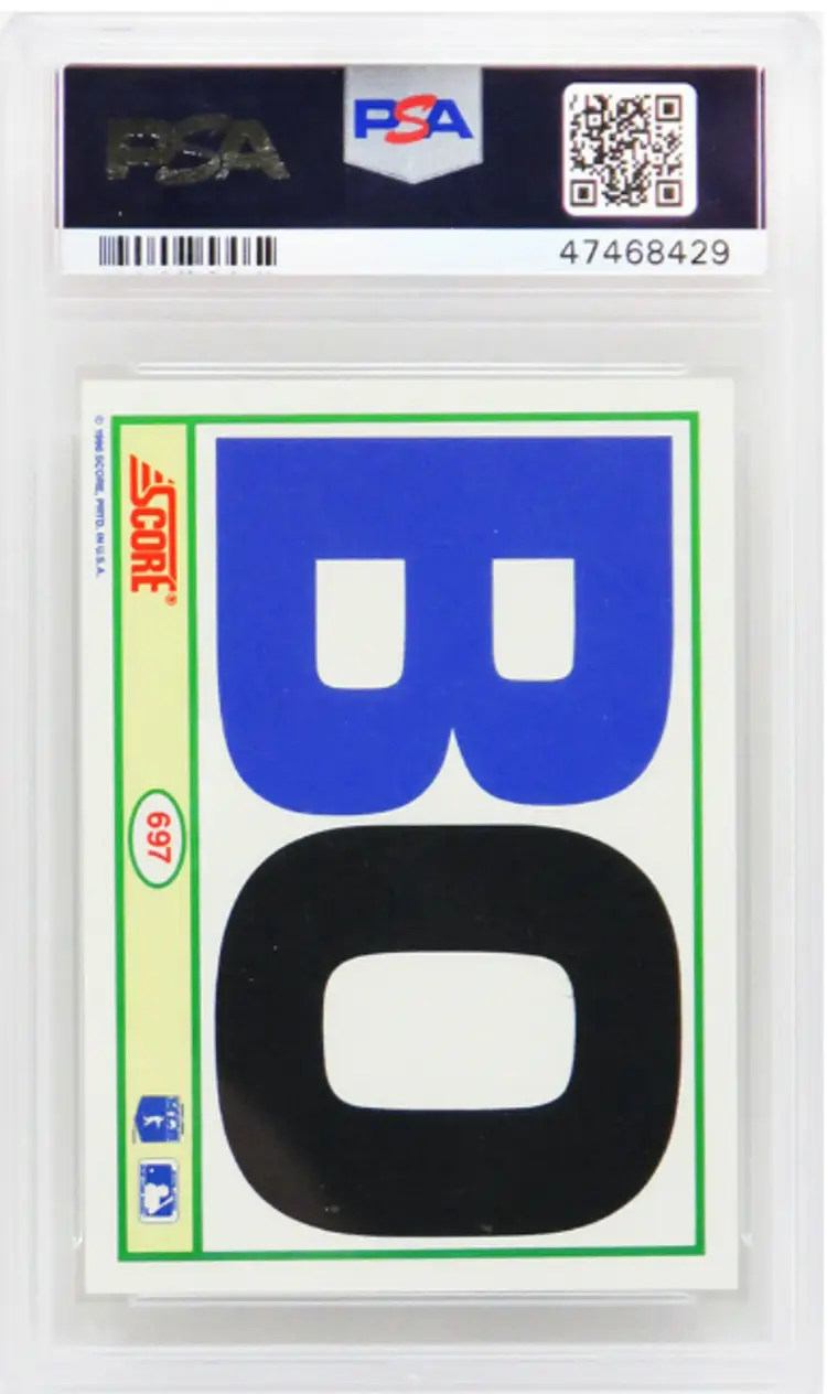 Bo Jackson 1990 Score Baseball #697 B&W Bat On Shoulder Pads Card - PSA 10 GEM MINT