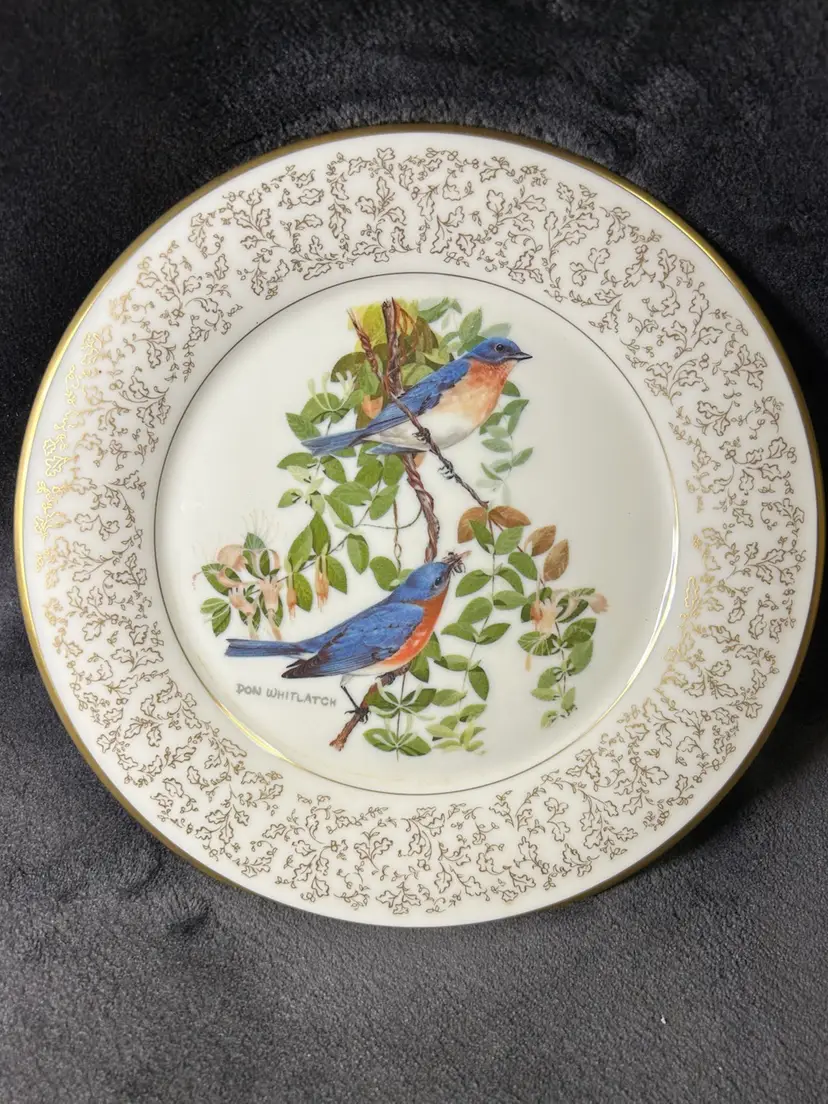 Vintage Gorham  Don Whitlatch Lmtd. Edition 11" Plate Bird Eastern Bluebirds '71