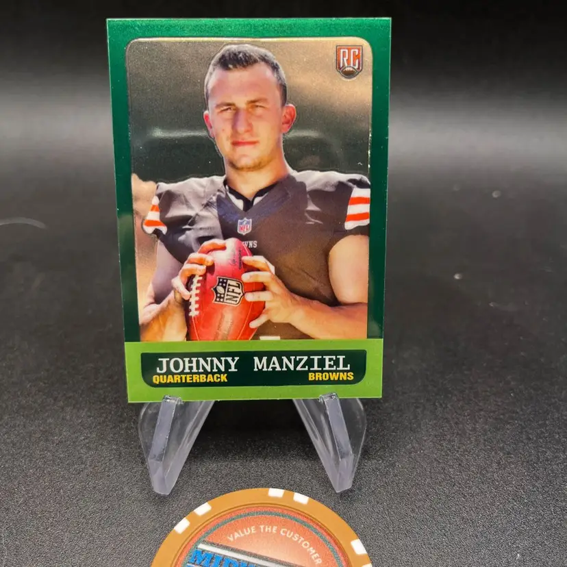 Johnny Manziel Green Mini Chrome Topps 2014 Cleveland Browns