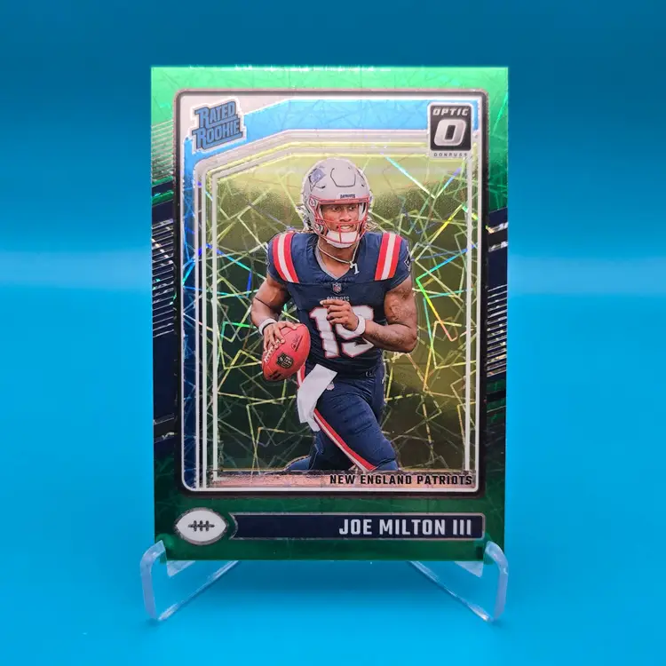 Joe Milton III 2024 Donruss Optic Football Rated Rookie Green Prizm Velocity Lazer Dallas Cowboys