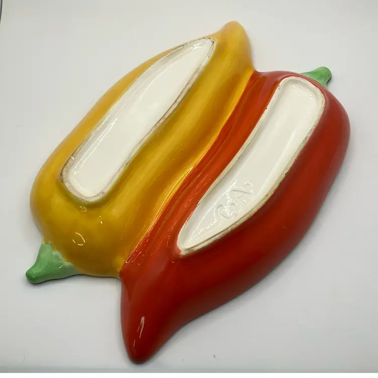 Chili Peppers Divided Ceramic Dish