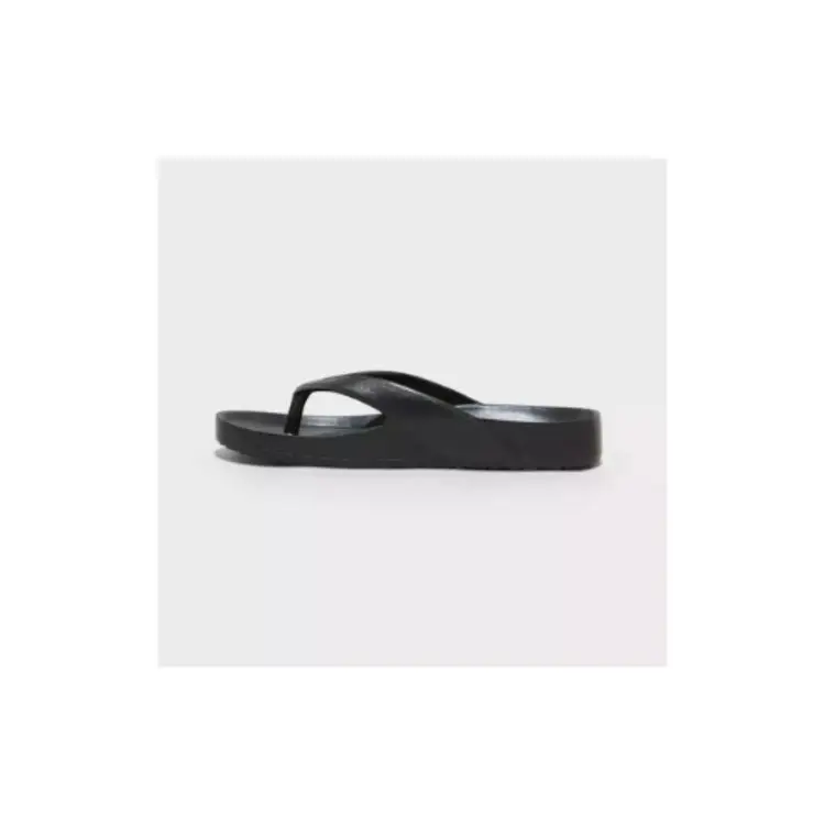 Shade & Shore Traci Footbed Sandals in Black 6