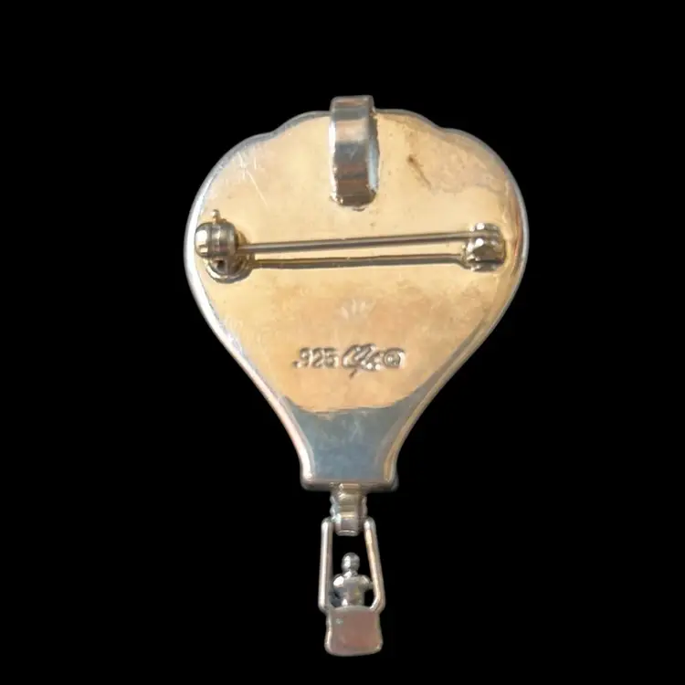 Vintage Carolyn Pollack Turquoise, Lapis, Malachite Pendant/Brooch - Marked 925 - 1.25” x 1.75” x0.50”