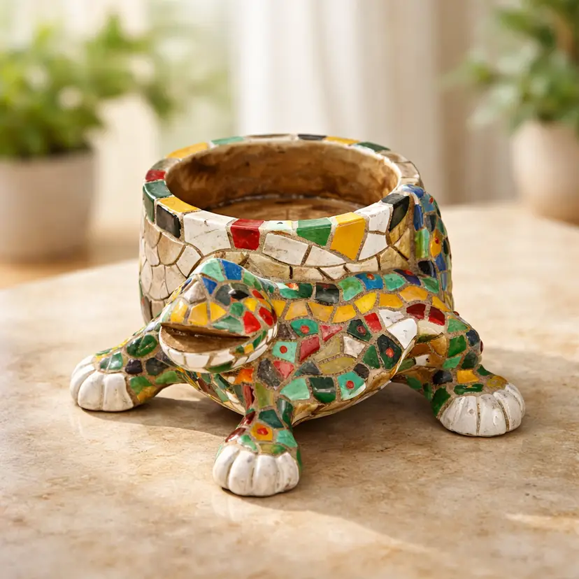 Barcino Mosaic Figurine Handcrafted in Spain Using Vibrant Trencadis Mosaic Technique