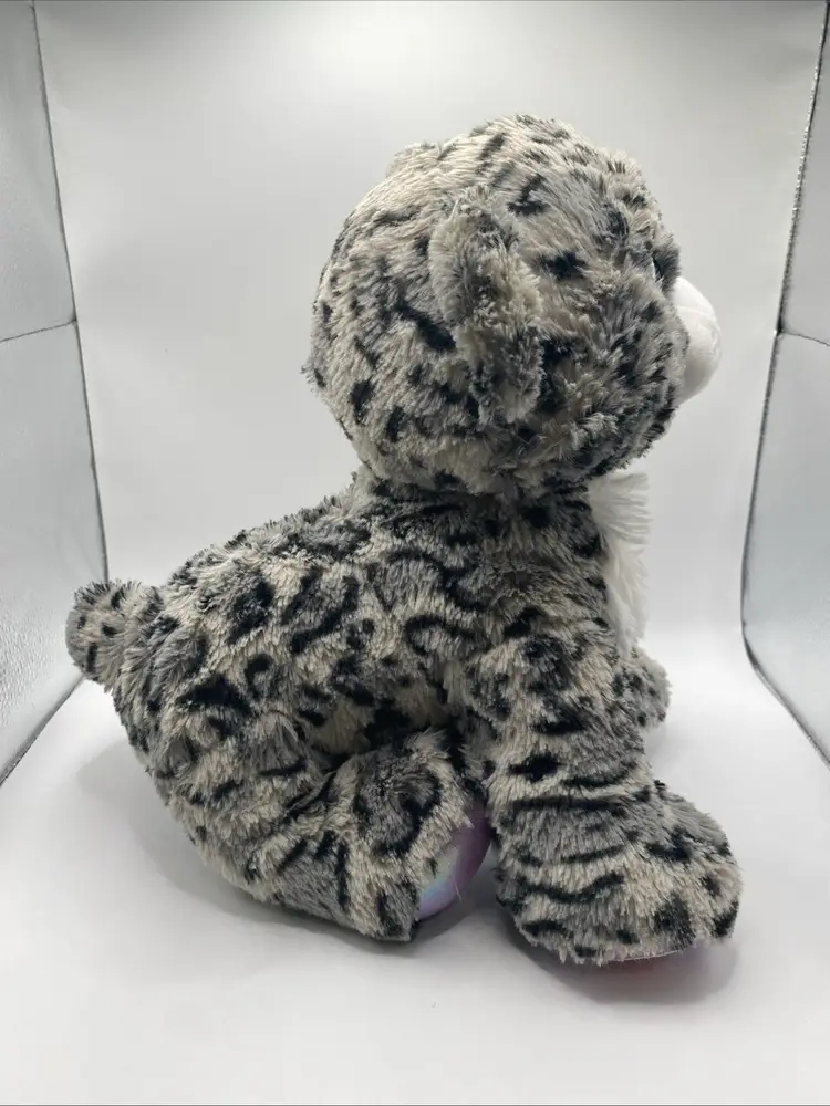 Build A Bear Snow Leopard Teal Eyes Purple Sparkle Plush Stuffed 12" Retired