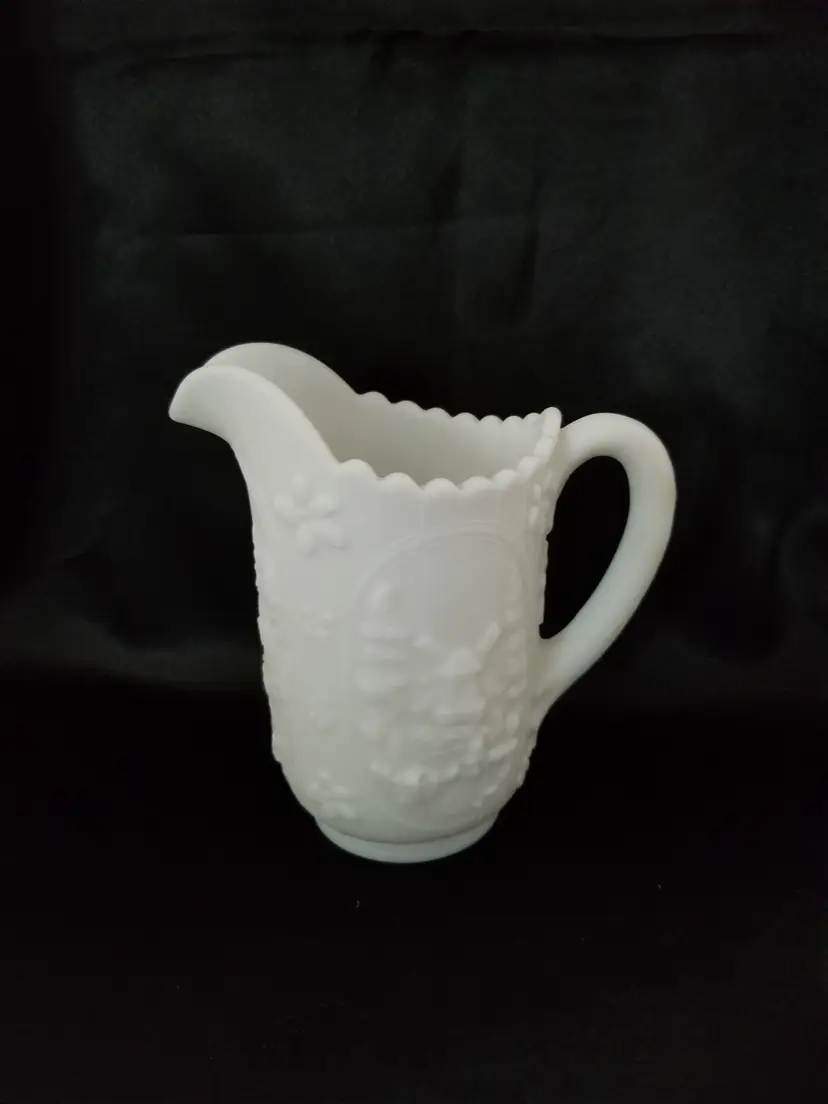 Vintage Imperial Glass Satin Milk Glass Pitcher