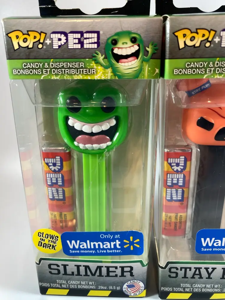 Funko Pop! Pez Ghostbusters Stay Puft And Slimer GITD Walmart Exclusives