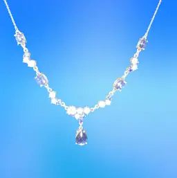 Blue Stones In Pendant, Antique Bronze Necklace