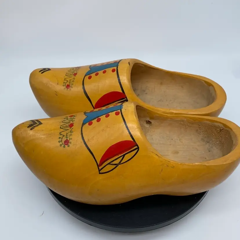 #4005 WOOD Holland Pair Clogs Wooden shoes Klompen Hand Made Painted