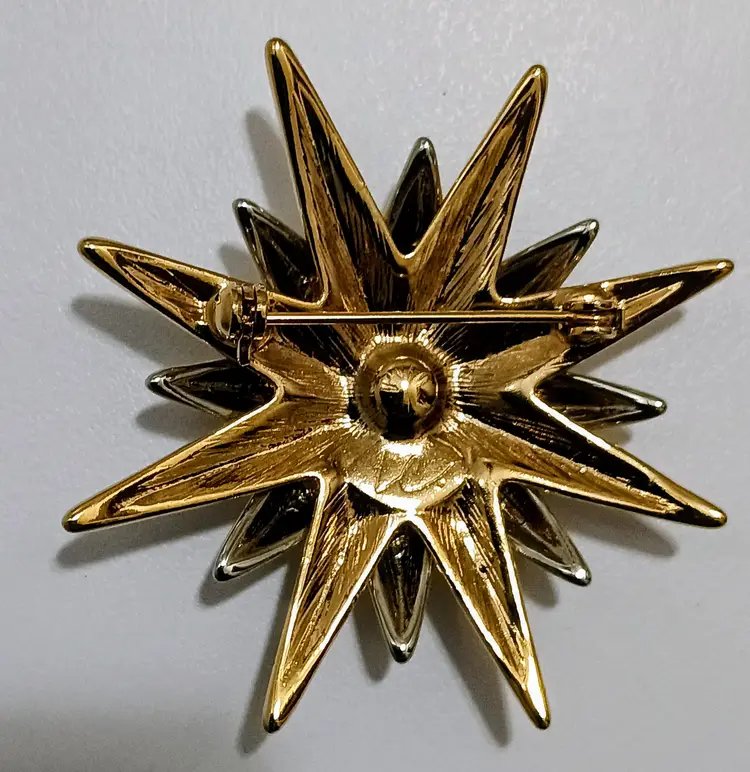 Celestial Liz Claiborne Moon Star Brooch