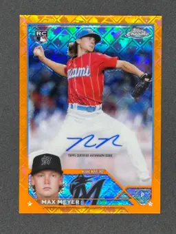 2023 Topps Logofractor #RCAMM Max Meyer Orange Auto /25 Marlins RC