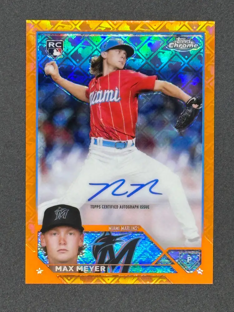 2023 Topps Logofractor #RCAMM Max Meyer Orange Auto /25 Marlins RC