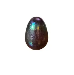 Borowski Poland 2007 Oil Slick Crackle Glass Iridescent Dragons Egg Paperweight - 2.75”