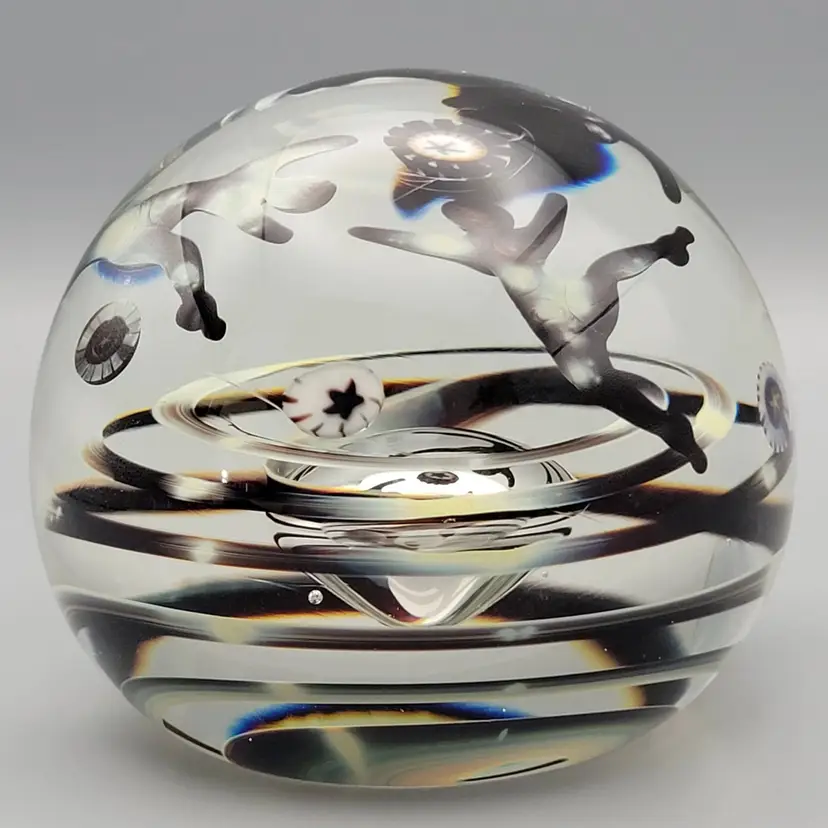 Elodie Holmes 1999 Signed Paperweight With Dancers