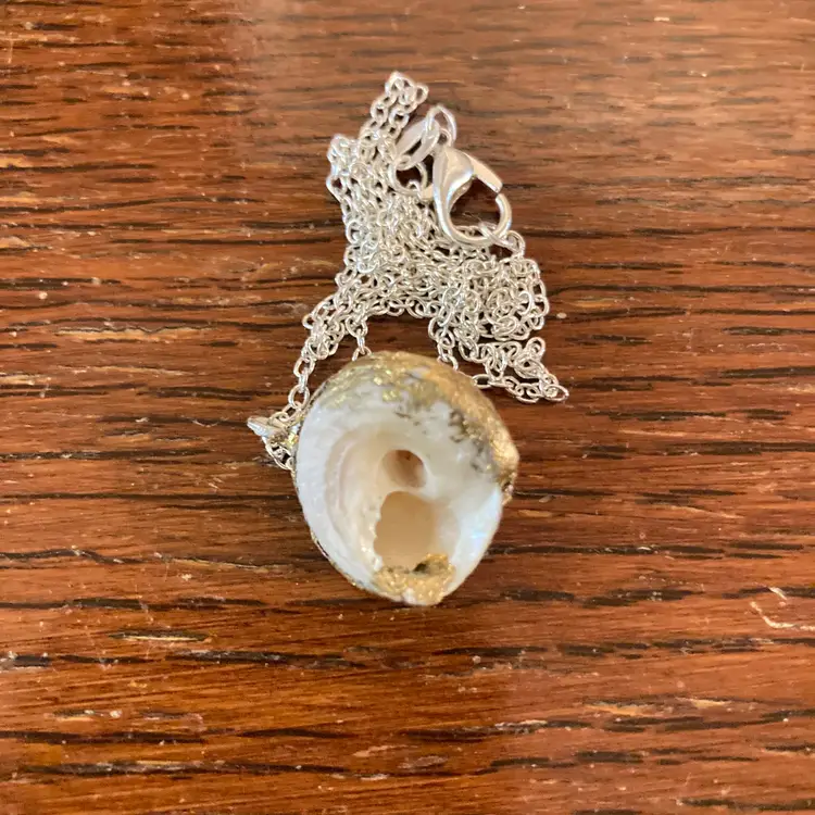 Sea Witch Artisan Made Pendant Handcrafted Sea Shell Necklace 5/8 in x 5/8 in