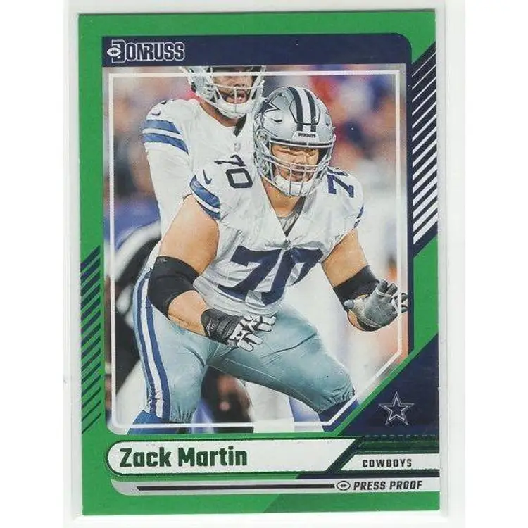 2024 Panini Donruss Zack Martin Green Press Proof #52 Cowboys