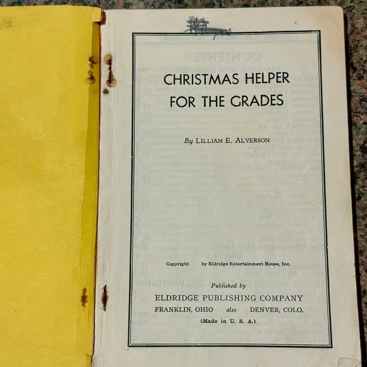 Vintage Softcover Edition Christmas Helper For The Grades (KK)