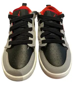 Jordan 1 Low young child Sneakers - Gray/Black/Red Size 12C (Pre-Owned)