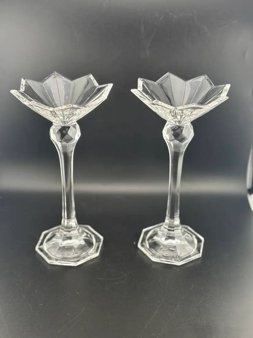 Gorgeous Faucets! LENOX Ovations of Germany 8” Fine Crystal Tea Light Holders