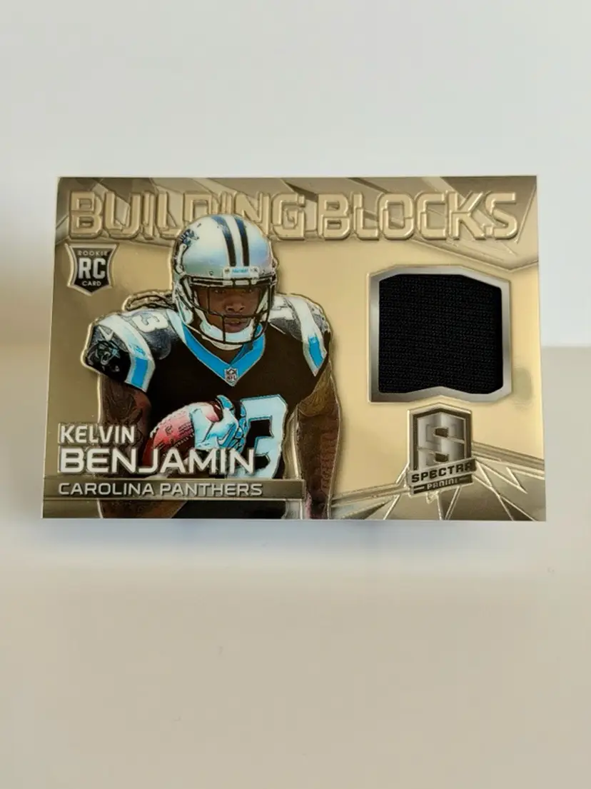 2014 Panini Spectra Kelvin Benjamin Building Blocks Jerseys #BB-KB RC MEM SN199