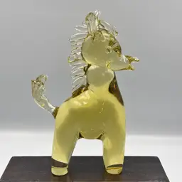 Art Glass Sunshine Yellow Standing Colt Pony 7”*