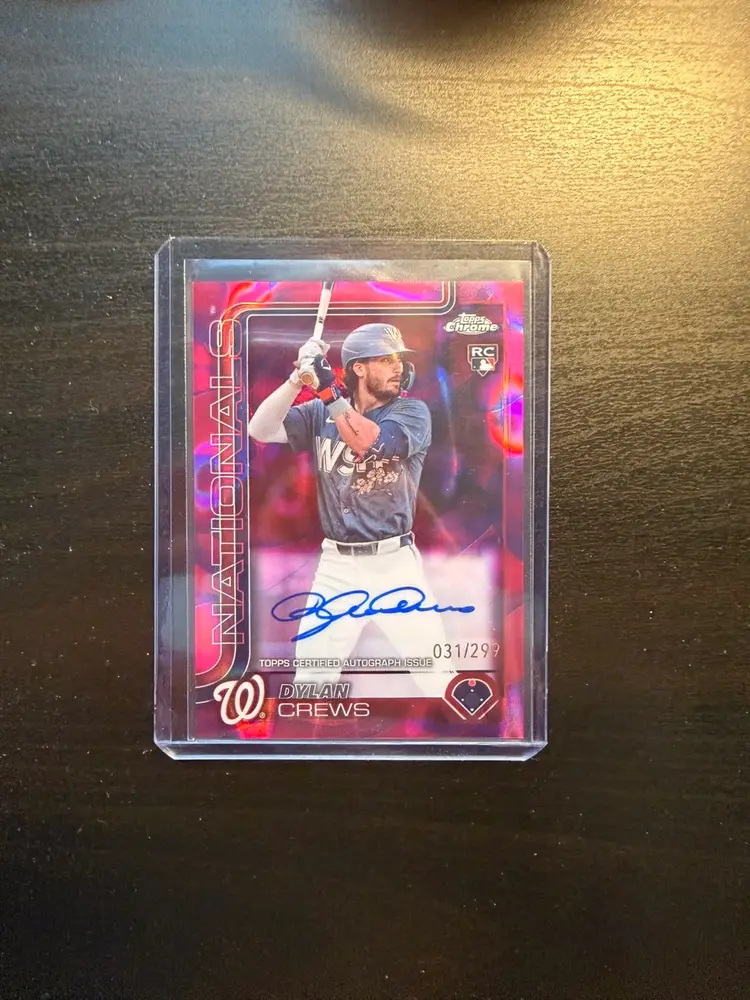 Dylan Crews 2025 Topps Chrome Update Magenta Purple Lava Lamp Rookie Auto /299