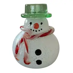 Heavy Hand Blown Art Glass Snowman