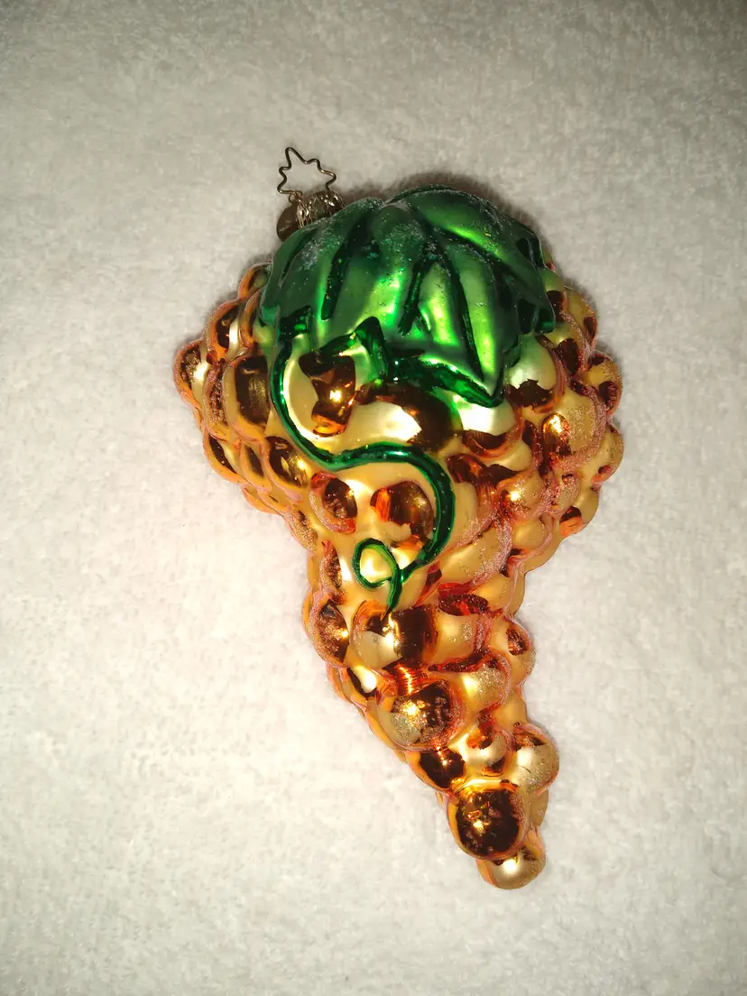 Christopher Radko Grape Cluster Blown Glass Christmas Ornament