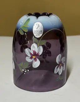 Sold
Fenton Fairy Lamp Heirloom Optic 2003 Plum Opalescent TOP ONLY
