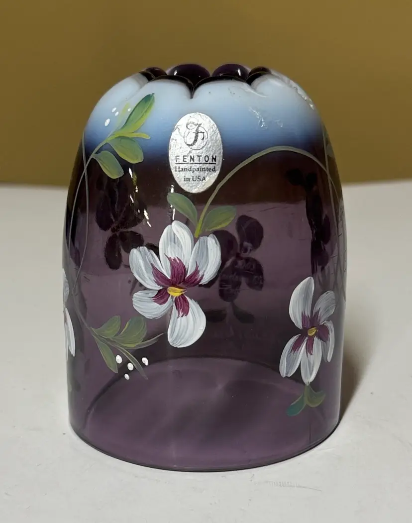 Fenton Fairy Lamp Heirloom Optic 2003 Plum Opalescent TOP ONLY