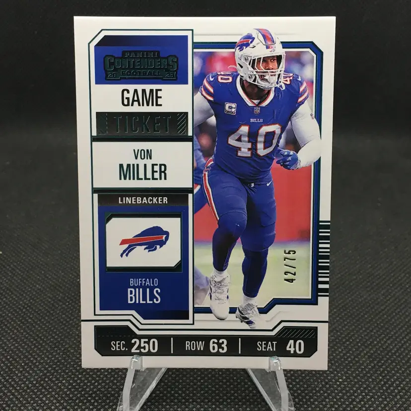 Von Miller 2023 Panini Contenders Game Ticket Green Serial Numbered 42/75 #13 - Buffalo Bills