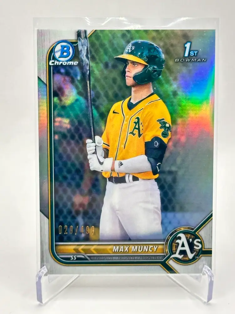 Max Muncy • 2022 Bowman- 1st Chrome Prospect Refractor /499 • Oakland Athletics (A’s)