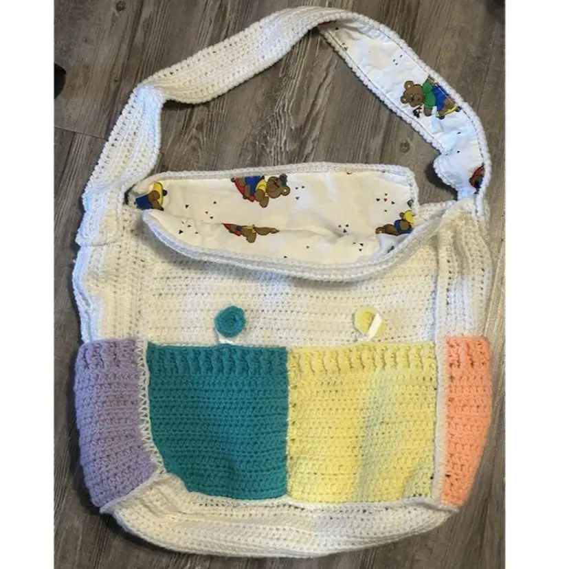 Made With Love Crochet Diaper Bag 18x17