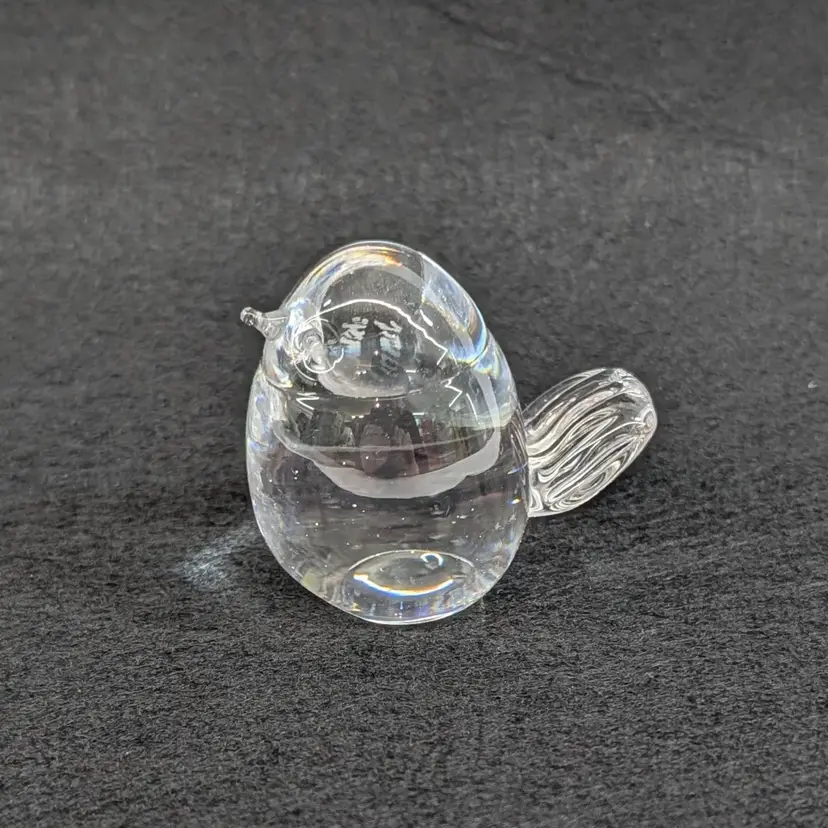 Vintage Hadeland Norway Crystal Bird Figurine Paperweight Two Positions Signed