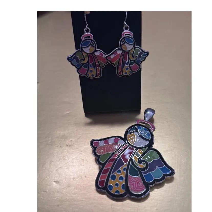 Pop Art Pendant And Earring Set