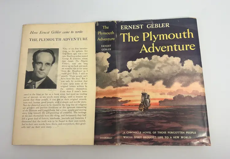 Vintage 'The Plymouth Adventure' by Ernest Gebler Hardcover Book 1950 Doubleday 1st Edition