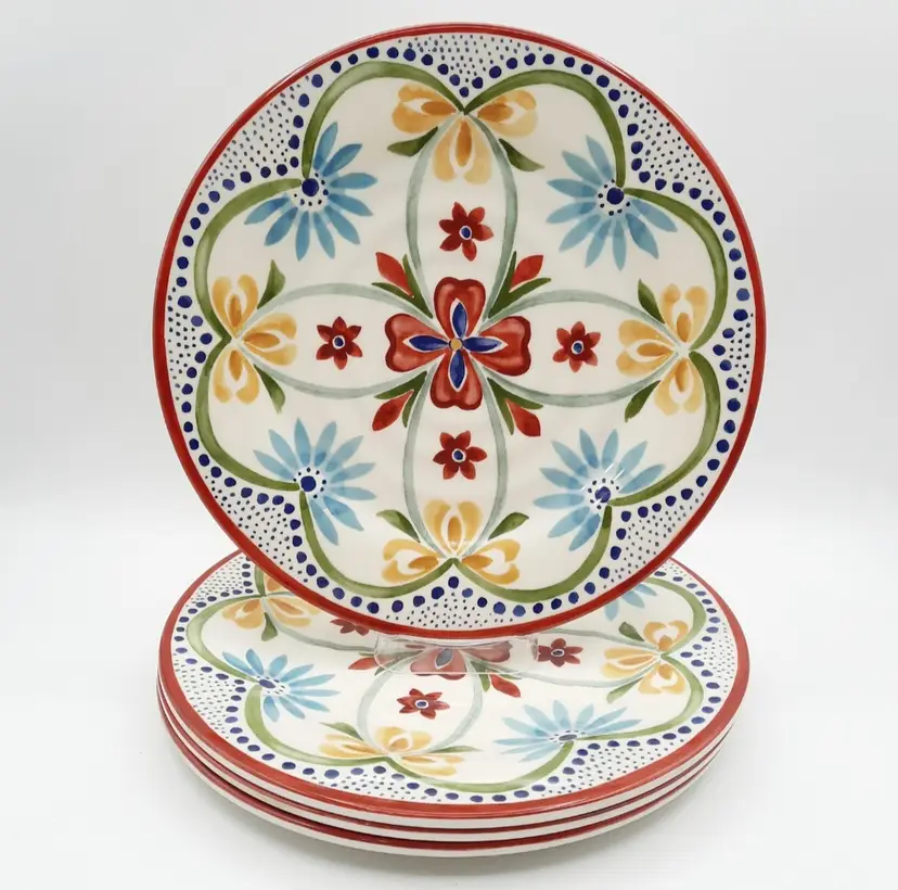 Talavera Floral Melamine Dinner Plates Set of 4 by Better Homes & Gardens